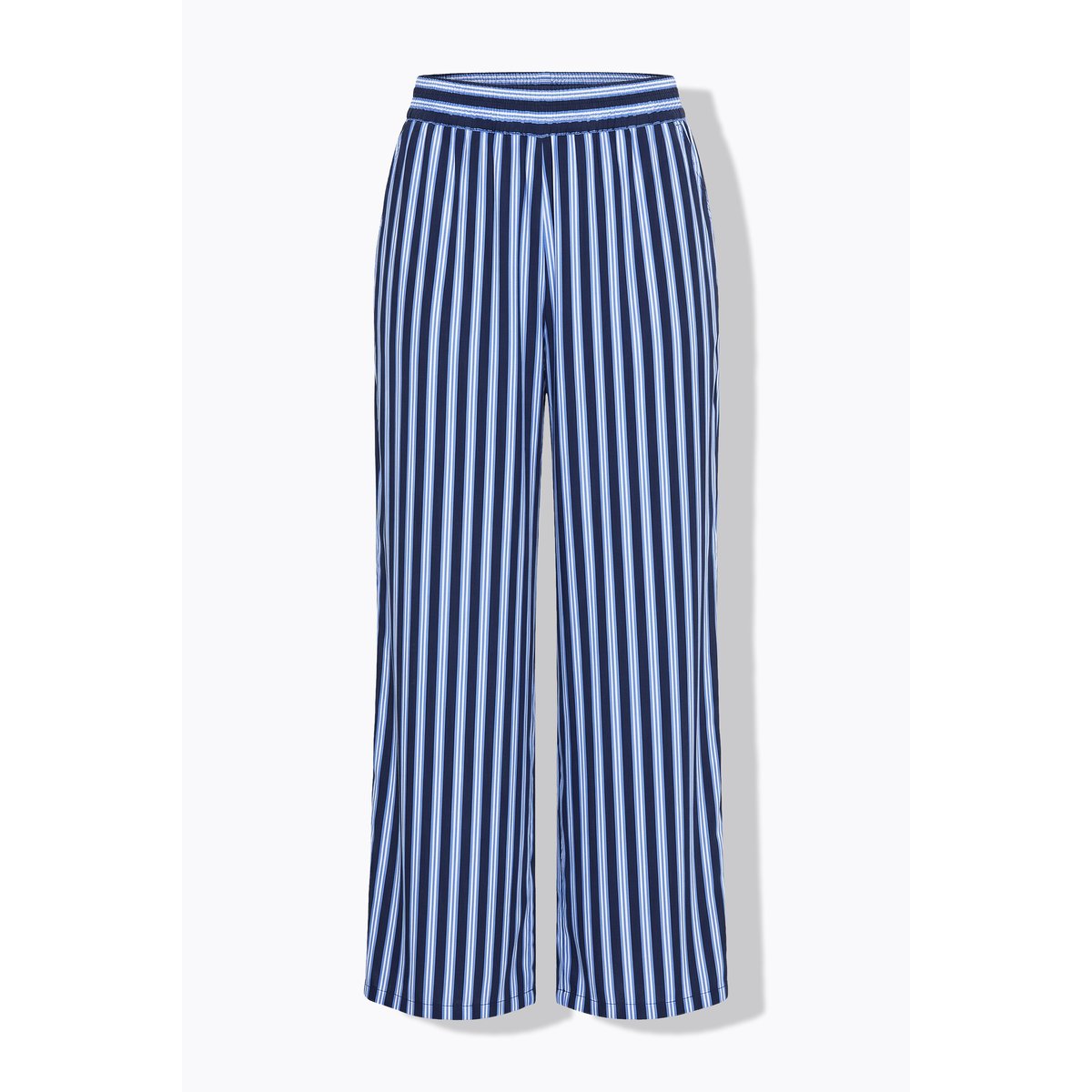 Pantalon jambes larges, taille haute, rayures bleu foncé, STUDIO UNTOLD