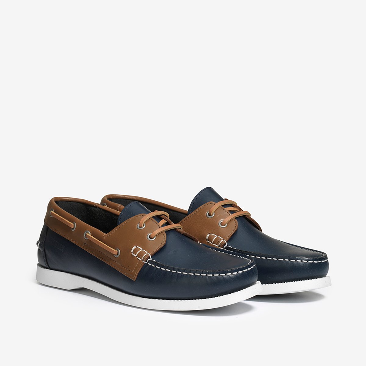 Chaussures bateau en cuir NEW NUBIL bleu marine, AIGLE