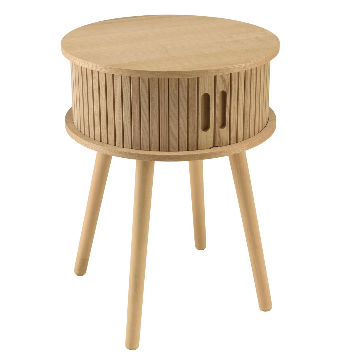 Table de chevet ronde en bois couleur naturelle D40cm CASTILLE bois naturel, PIER IMPORT
