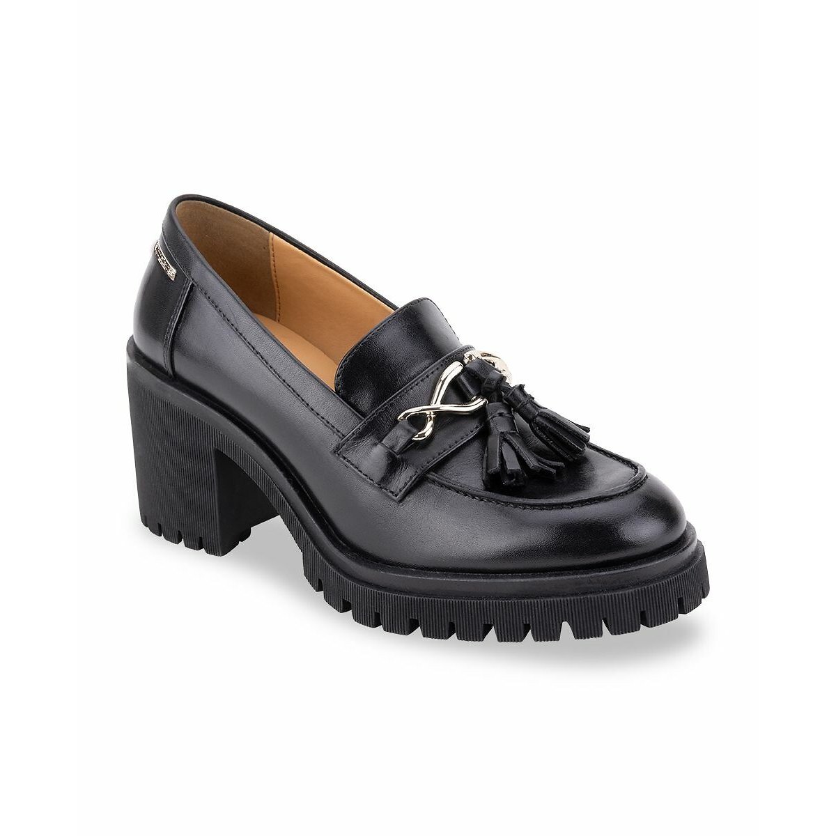 Mocassins à talon Victory, cuir noir, LES TROPEZIENNES PAR M.BELARBI