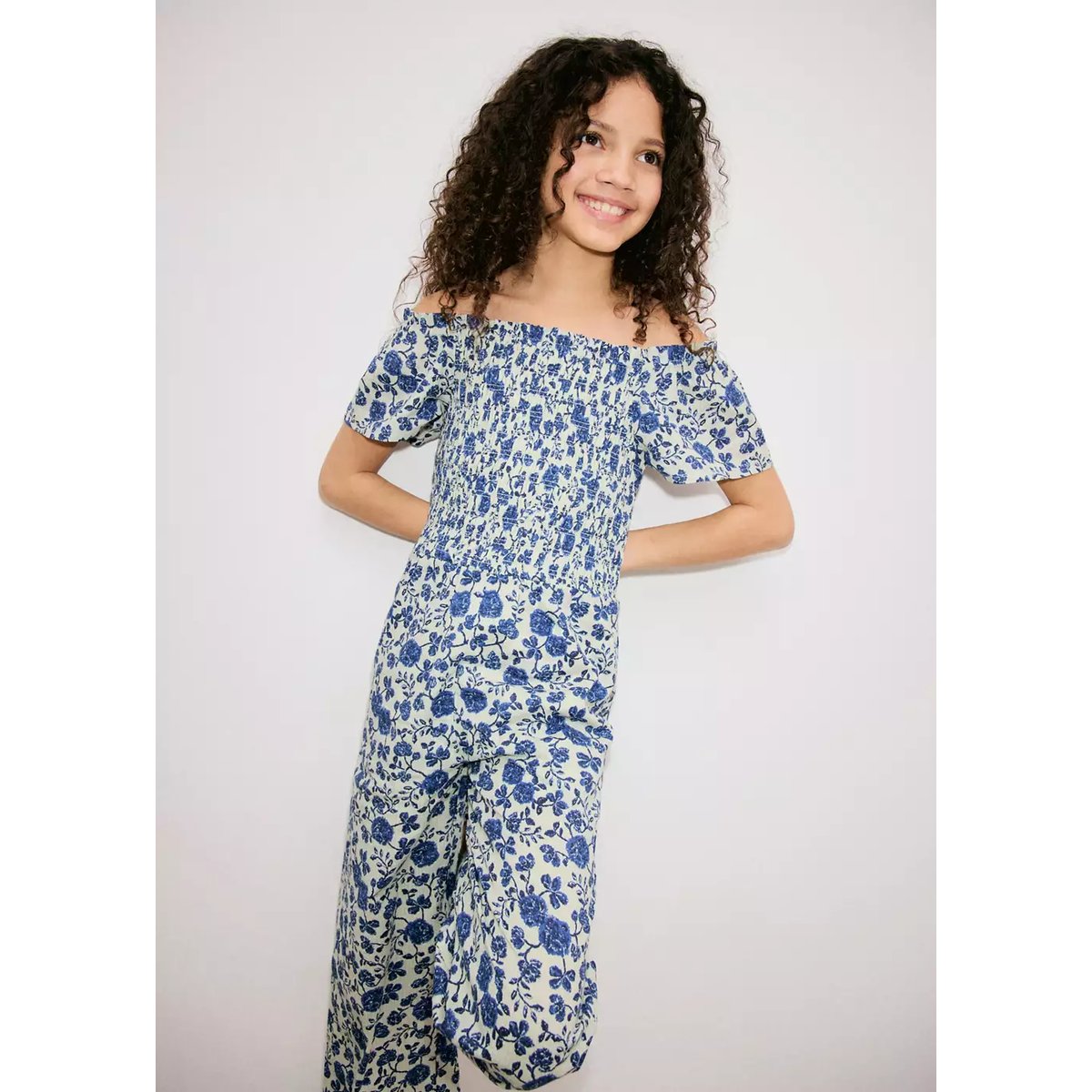 Combi-pantalon à fleurs vert d´eau, MANGO KIDS