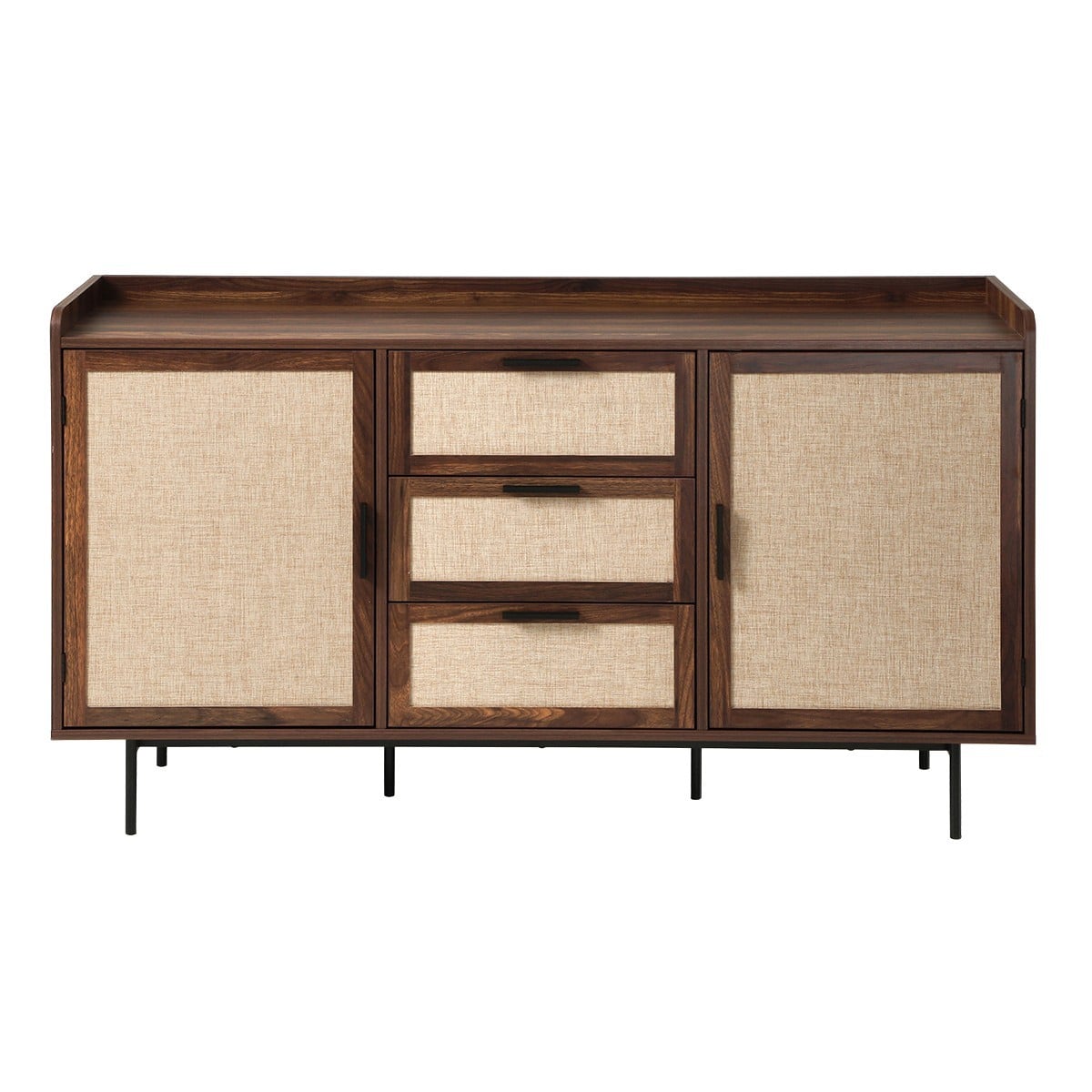 Buffet 2 portes 3 tiroirs JETSON bois foncé, CALICOSY