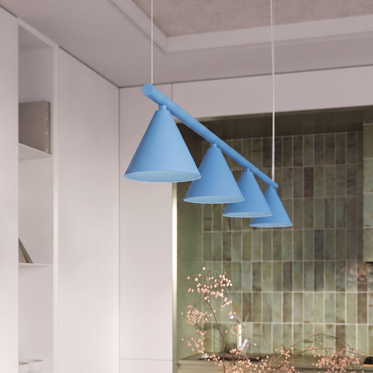 Lustre Acier Bleu E14 4 Nox bleu, EDEN