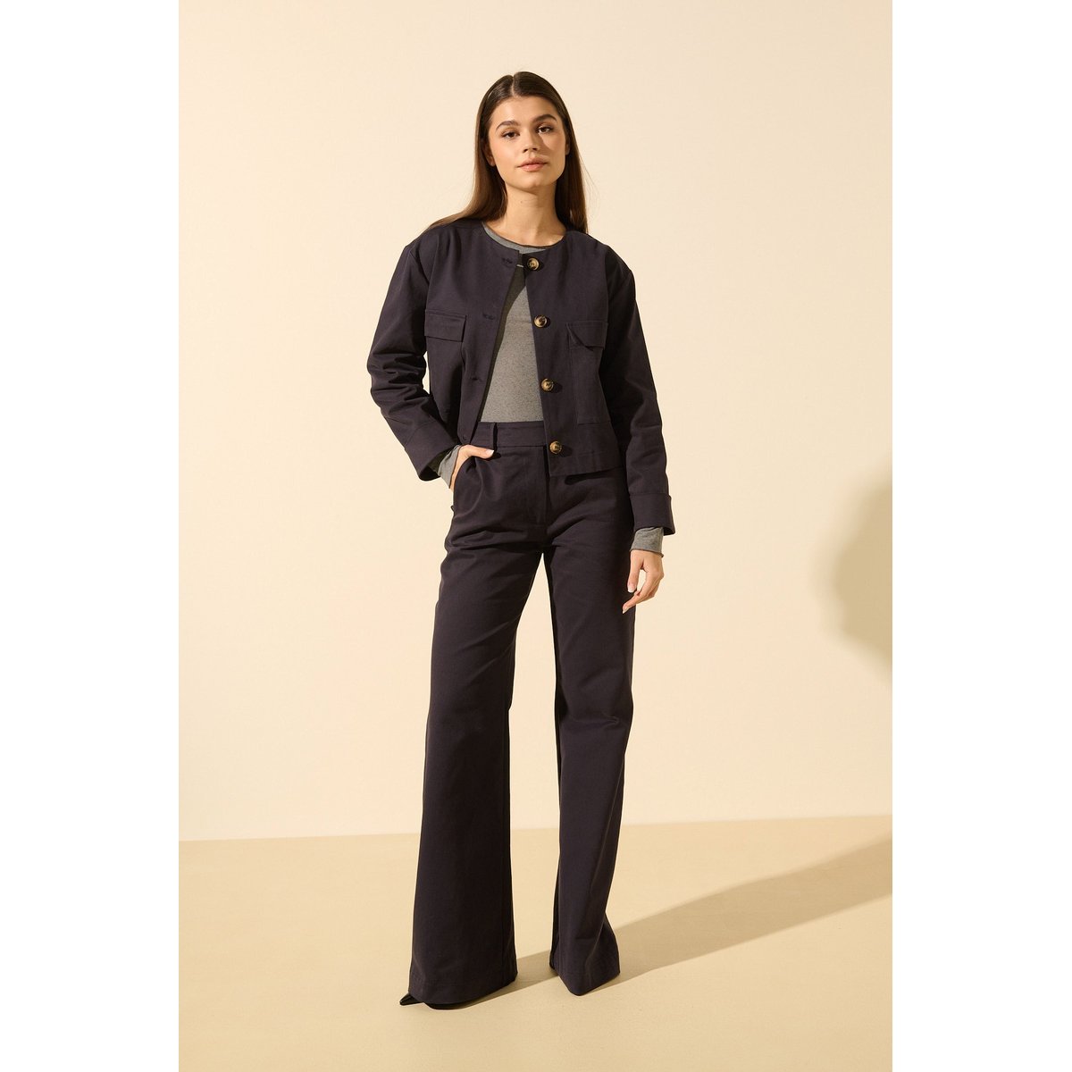 Veste boutonnée PAULINE bleu marine, BENOA
