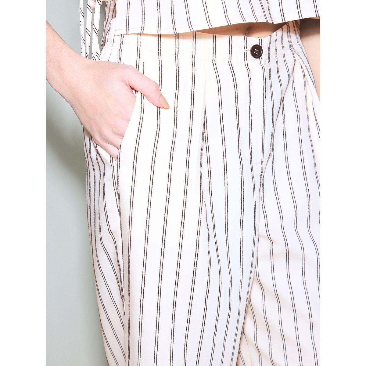 Pantalon large à rayures en chenille rose/noir, NEXT