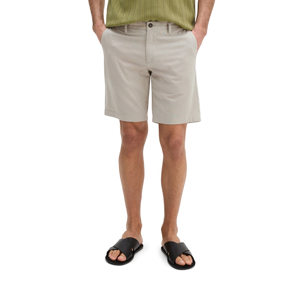 Short modèle Salo slim en coton bio mélangé vert clair, MARC O'POLO
