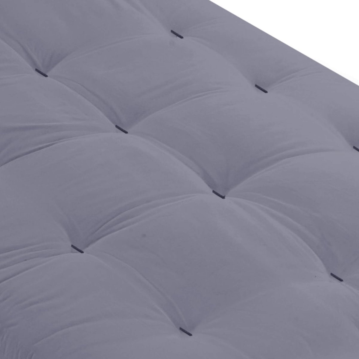 Futon coton + mousse mémoire anti-taches gris, TERRE DE NUIT