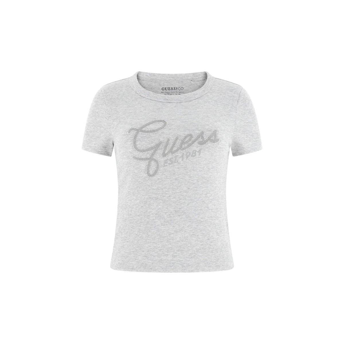 T-Shirt À Strass Logo gris, GUESS