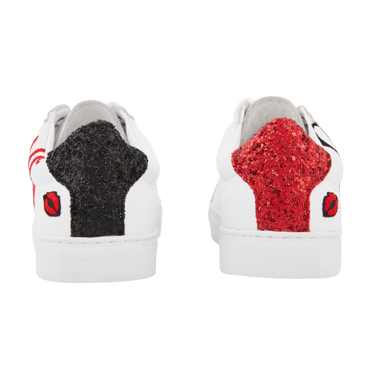 Baskets En Cuir Simone Amour Haine blanc, BONS BAISERS