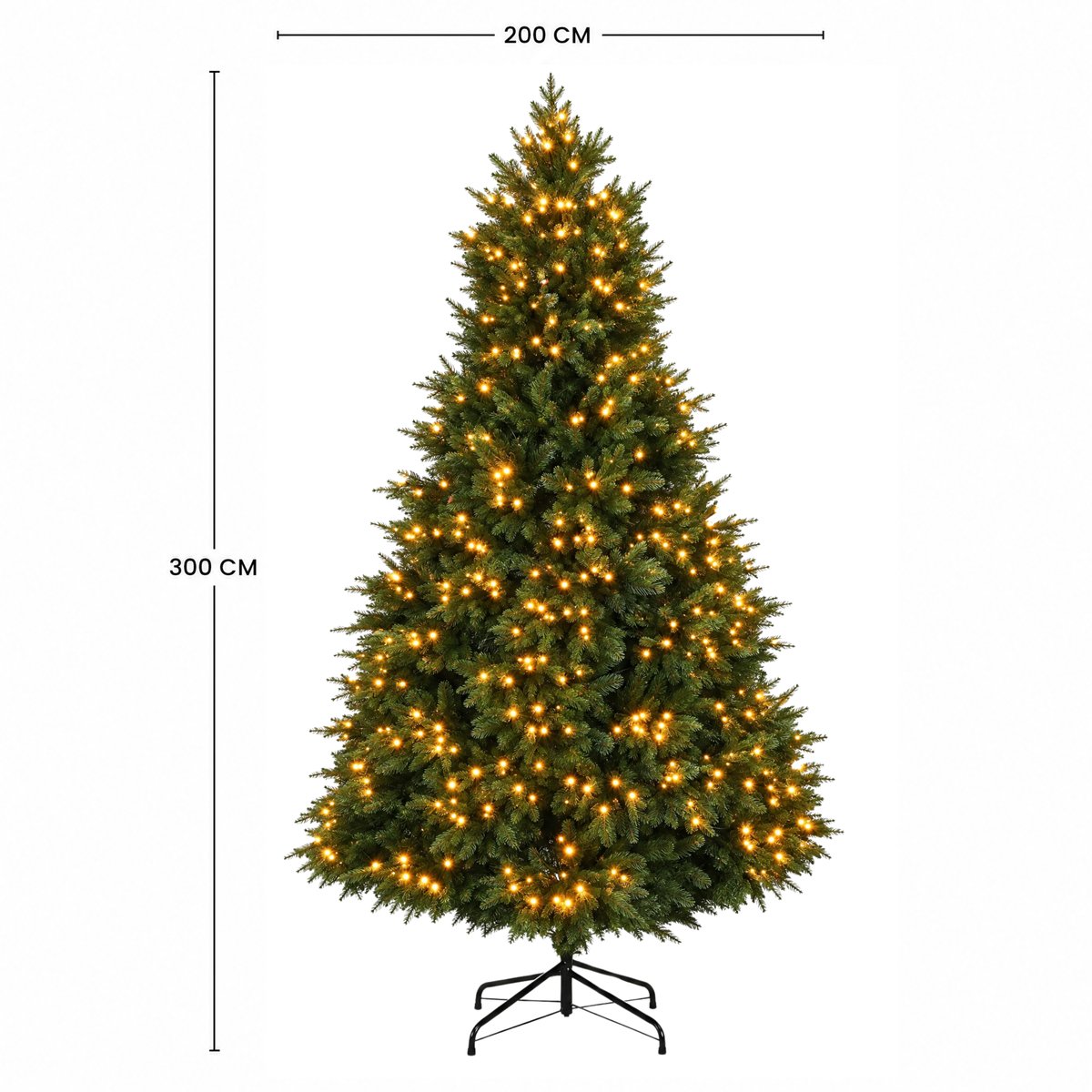 Sapin de noël à led décoratif artificiel H300 FLUFFY vert, SIA