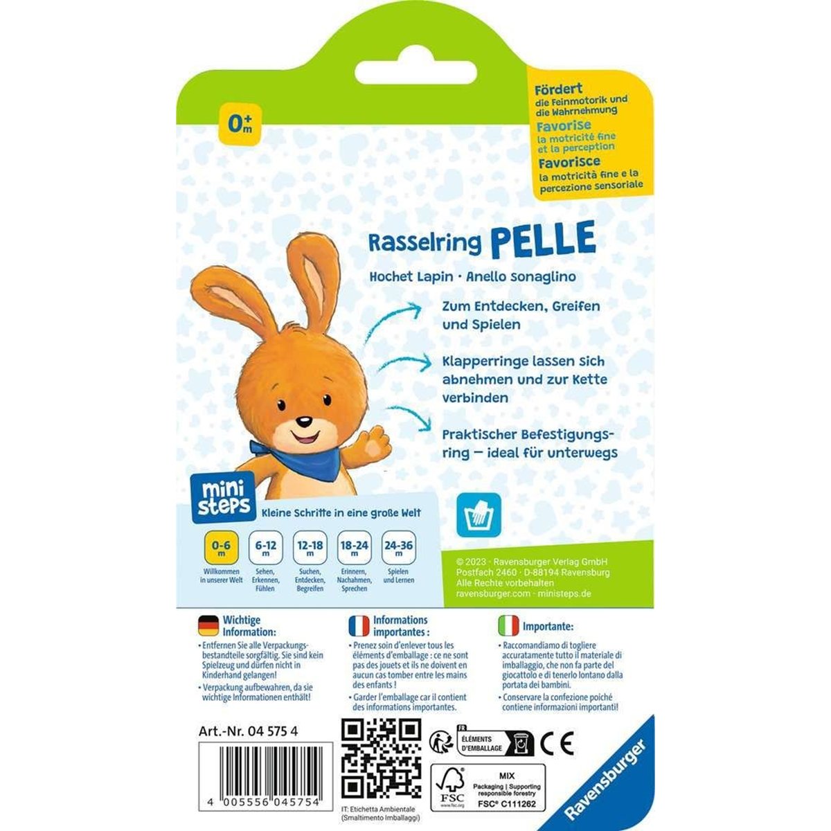 Ministeps Anneau hochet Pelle multicolore, RAVENSBURGER