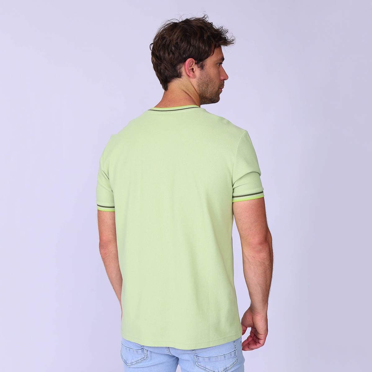 T-shirt maille piquée vert clair, MISE AU GREEN
