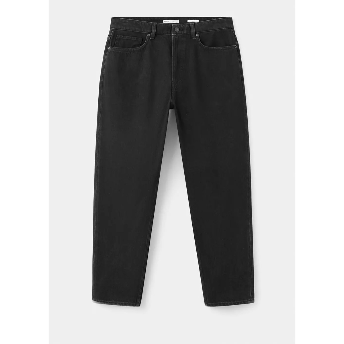 Jean Sammy court coupe carotte black denim, MANGO MAN