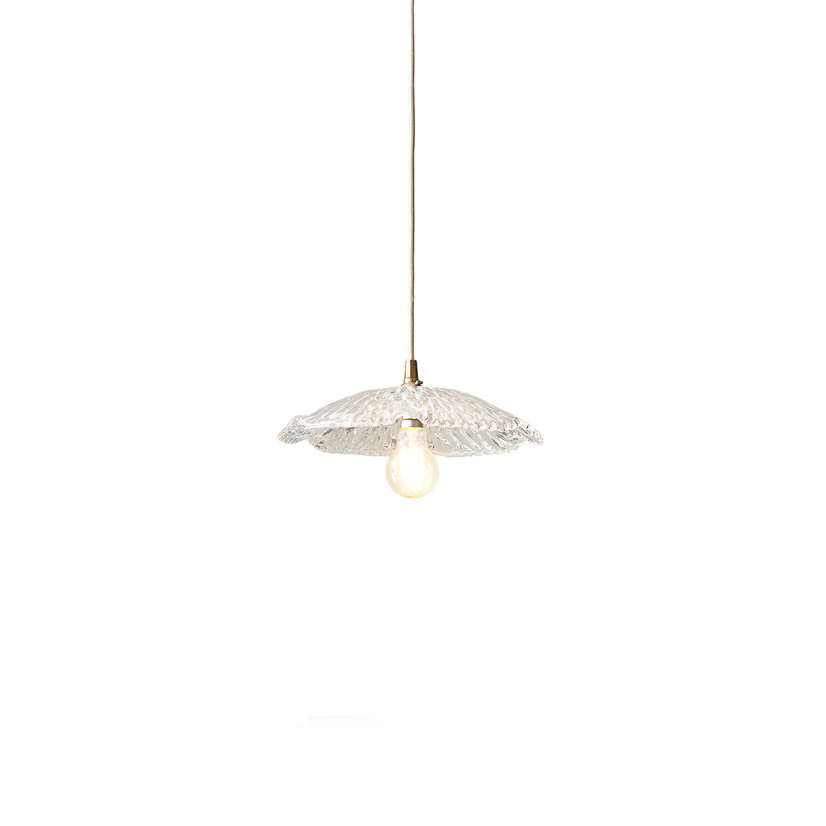 Olearia Textured Glass Pendant Light transparent, ÉDITÉ