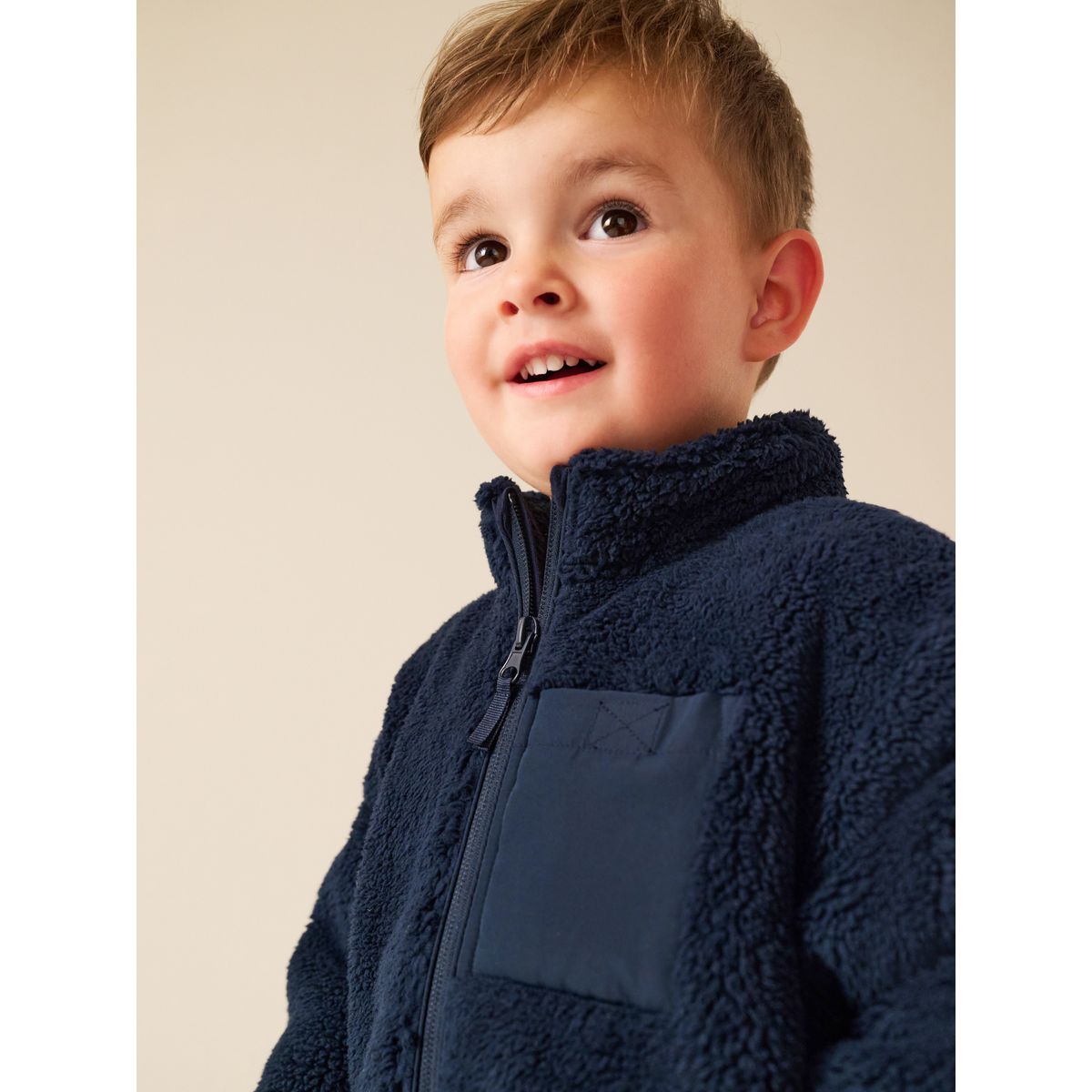 Polaire zippée bleu marine, NEXT