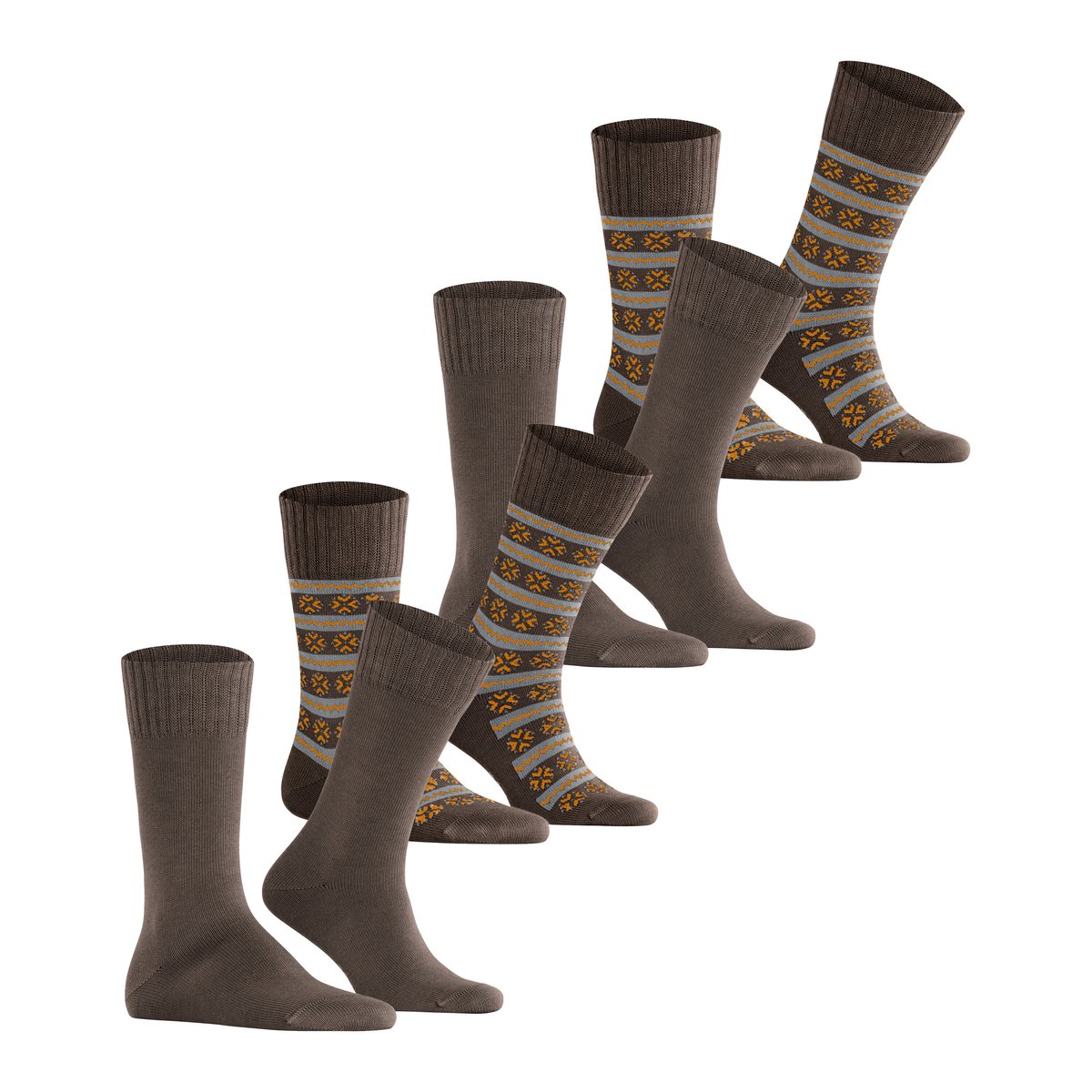 Chaussettes pour bottes Scandi Norwegian 4-Pack Opaque marron, ESPRIT