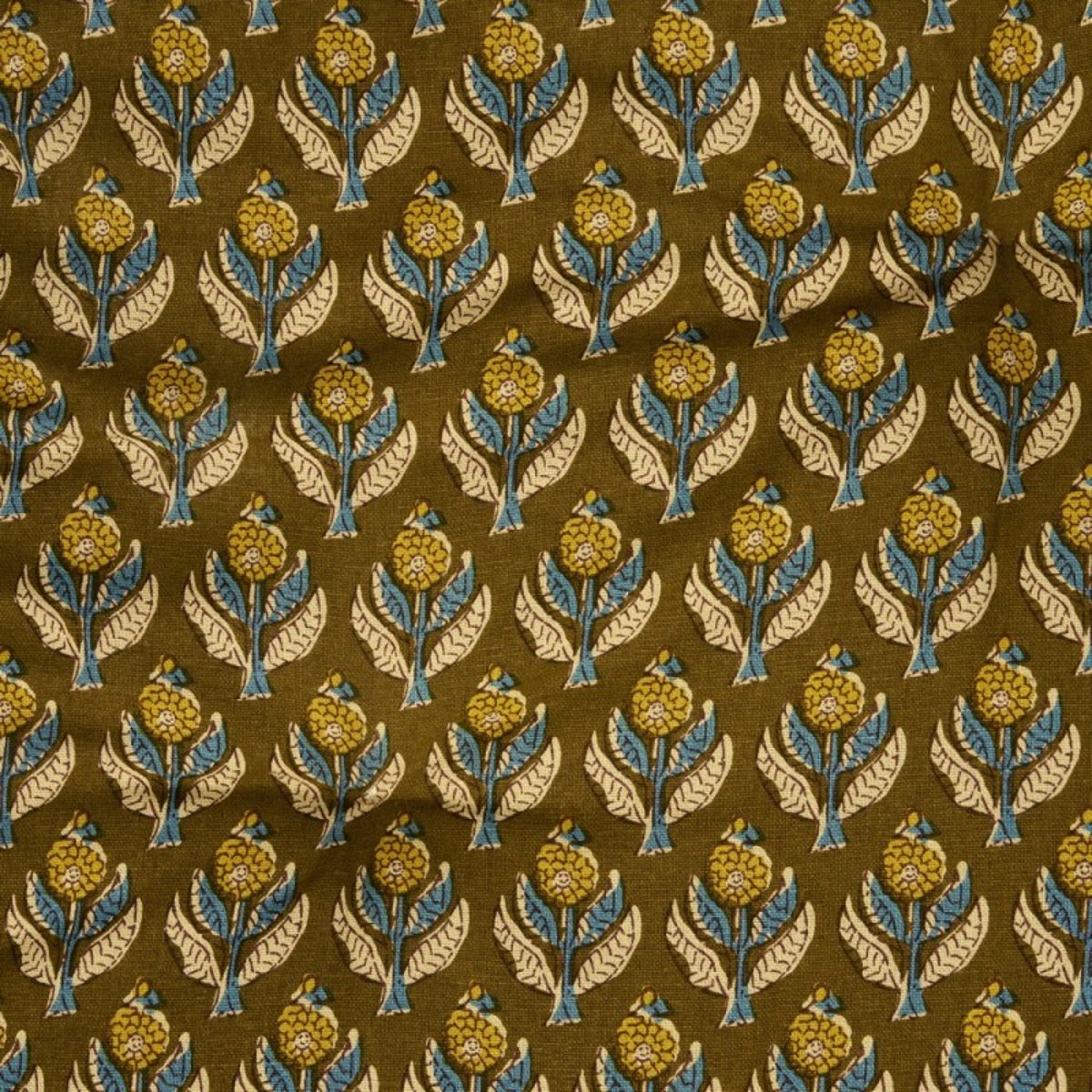 Matelas d'assise tissu indien block print caramel, MADAM STOLTZ