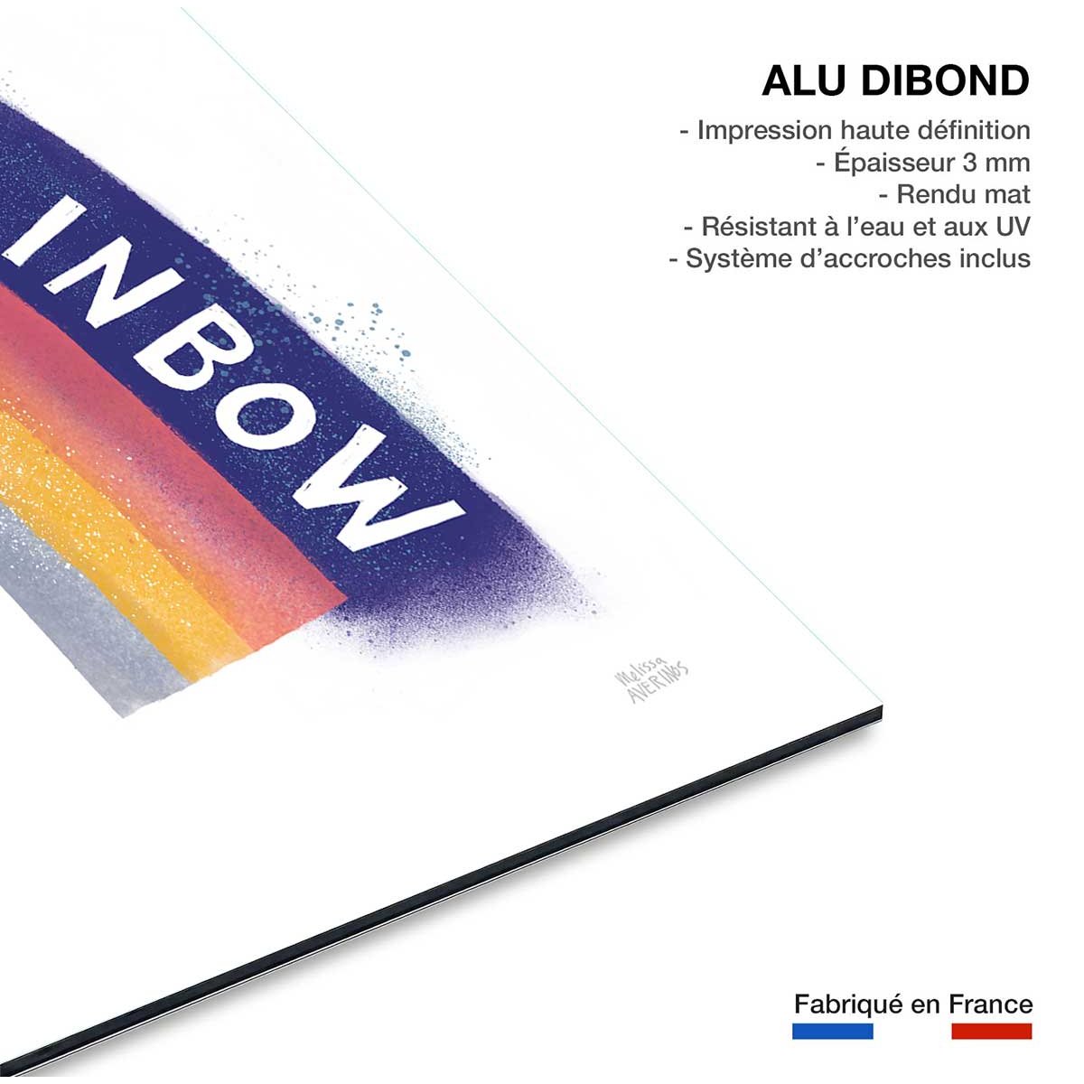 Tableau abstrait Look For the Rainbow tableau alu dibond, HEXOA