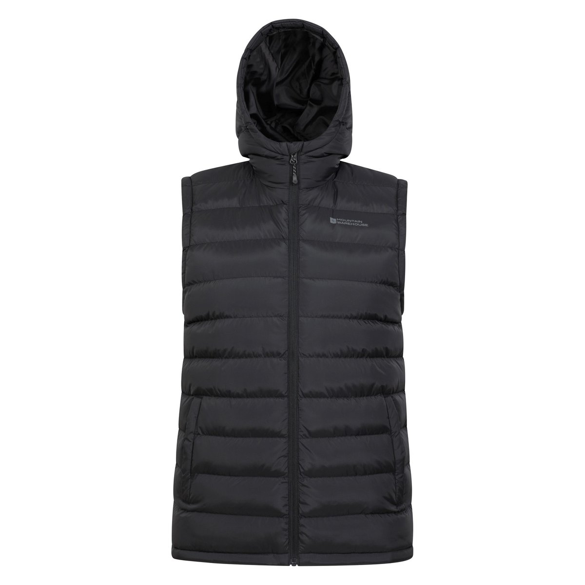 Veste rembourrée sans manches à capuche SEASONS noir, MOUNTAIN WAREHOUSE