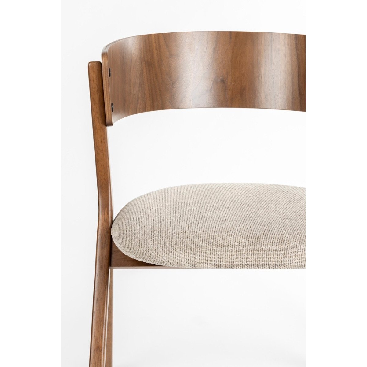 2 chaises en bois et tissu - BRESSO beige, DUTCHBONE