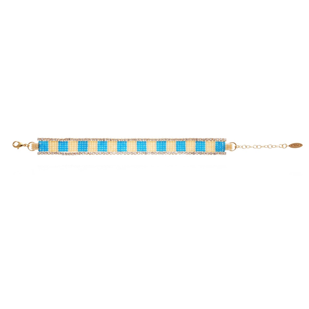 Bracelet reglable perles tissées colorées SAFIE bleu, HIPANEMA