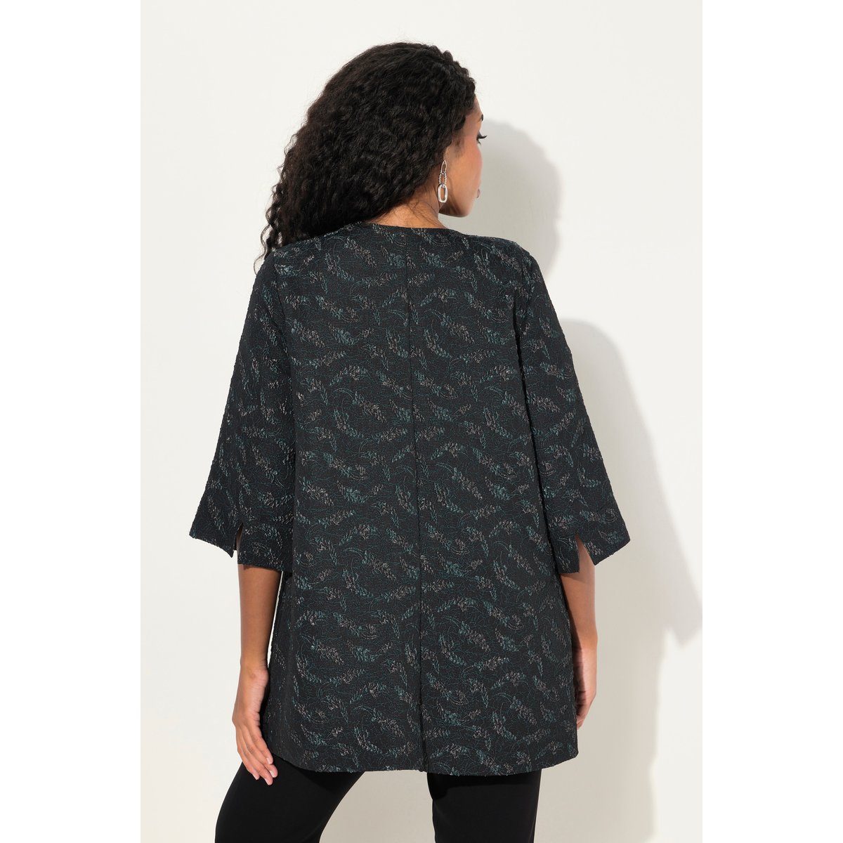 Veste en jersey, encolure en V noir, ULLA POPKEN