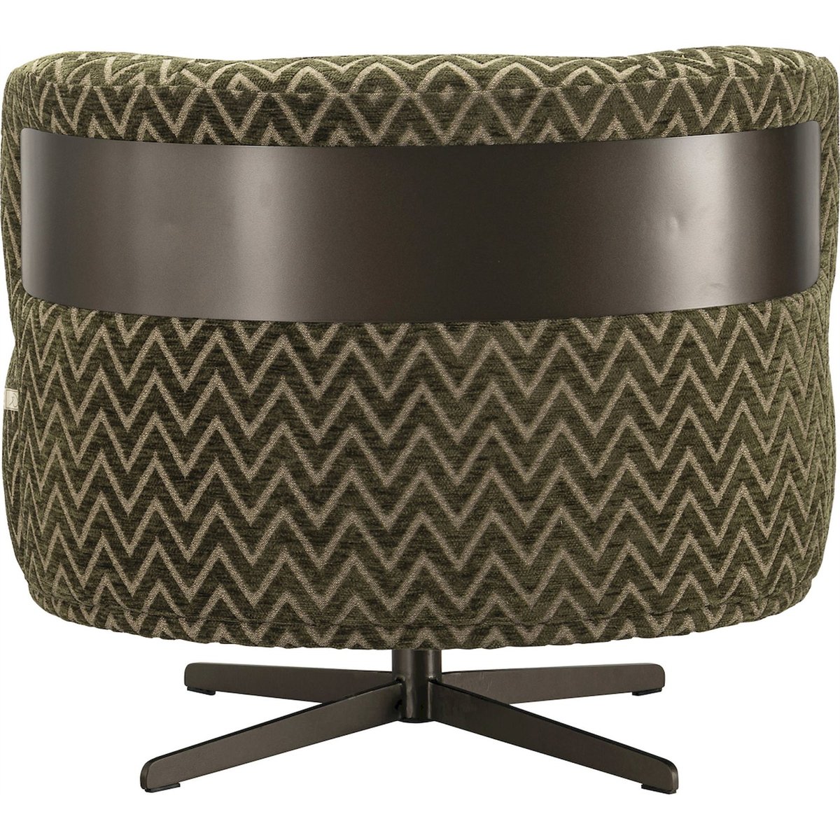 Fauteuil lounge pivotant motif chevrons vert mousse à chevrons, RECOLLECTION