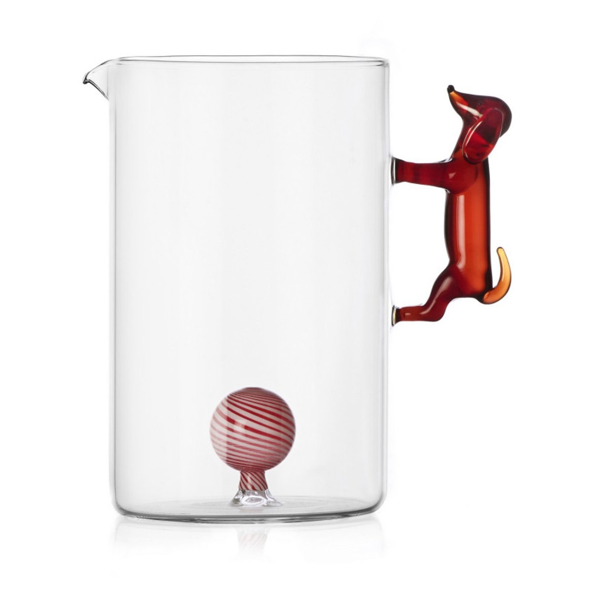 Carafe verre teckel DOGS Bassotto with ball marron, ICHENDORF