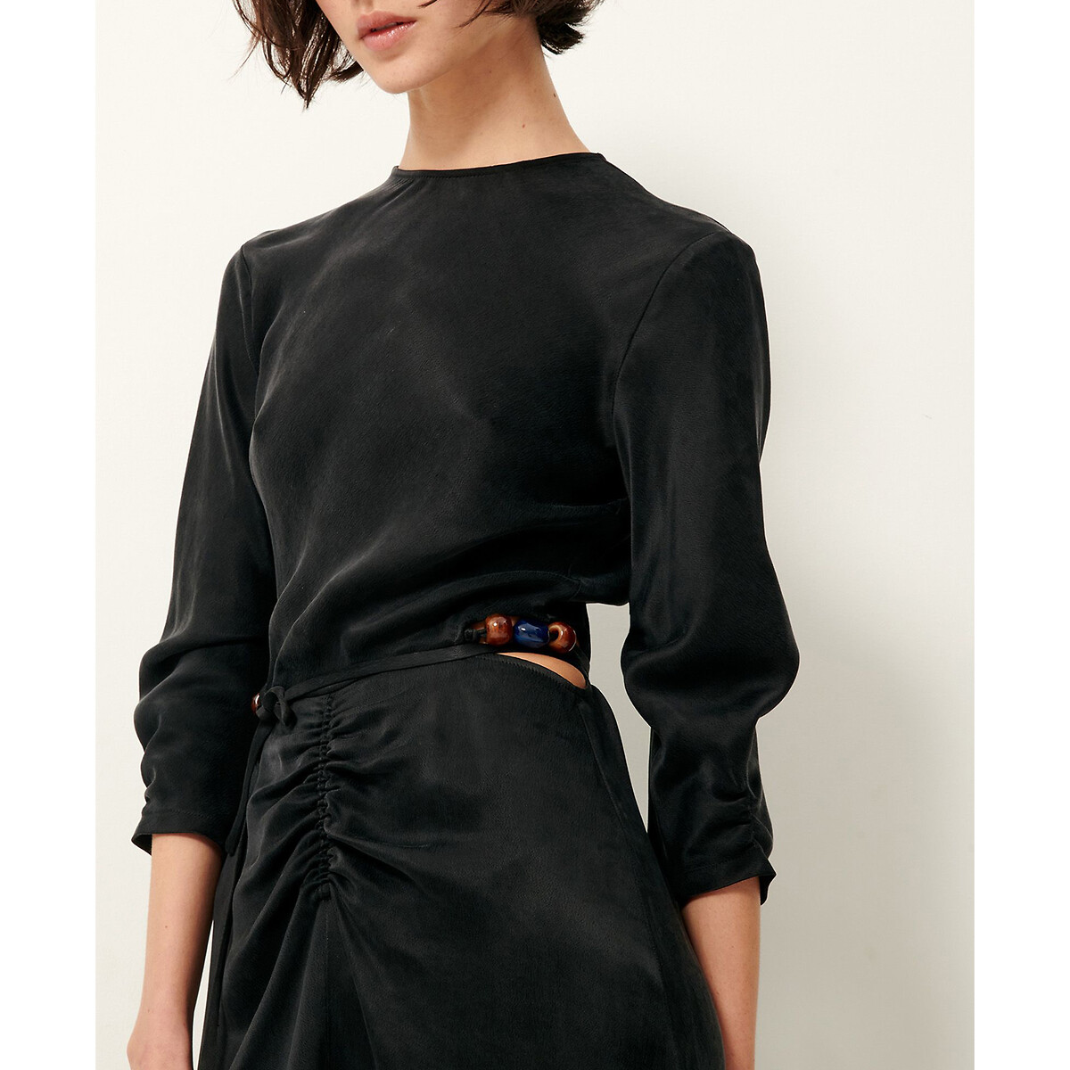Robe midi Velvettes noir, SESSUN