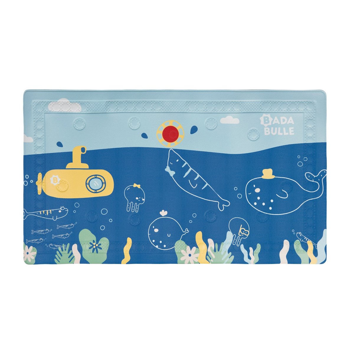 Tapis de bain témoin de température bleu, BADABULLE