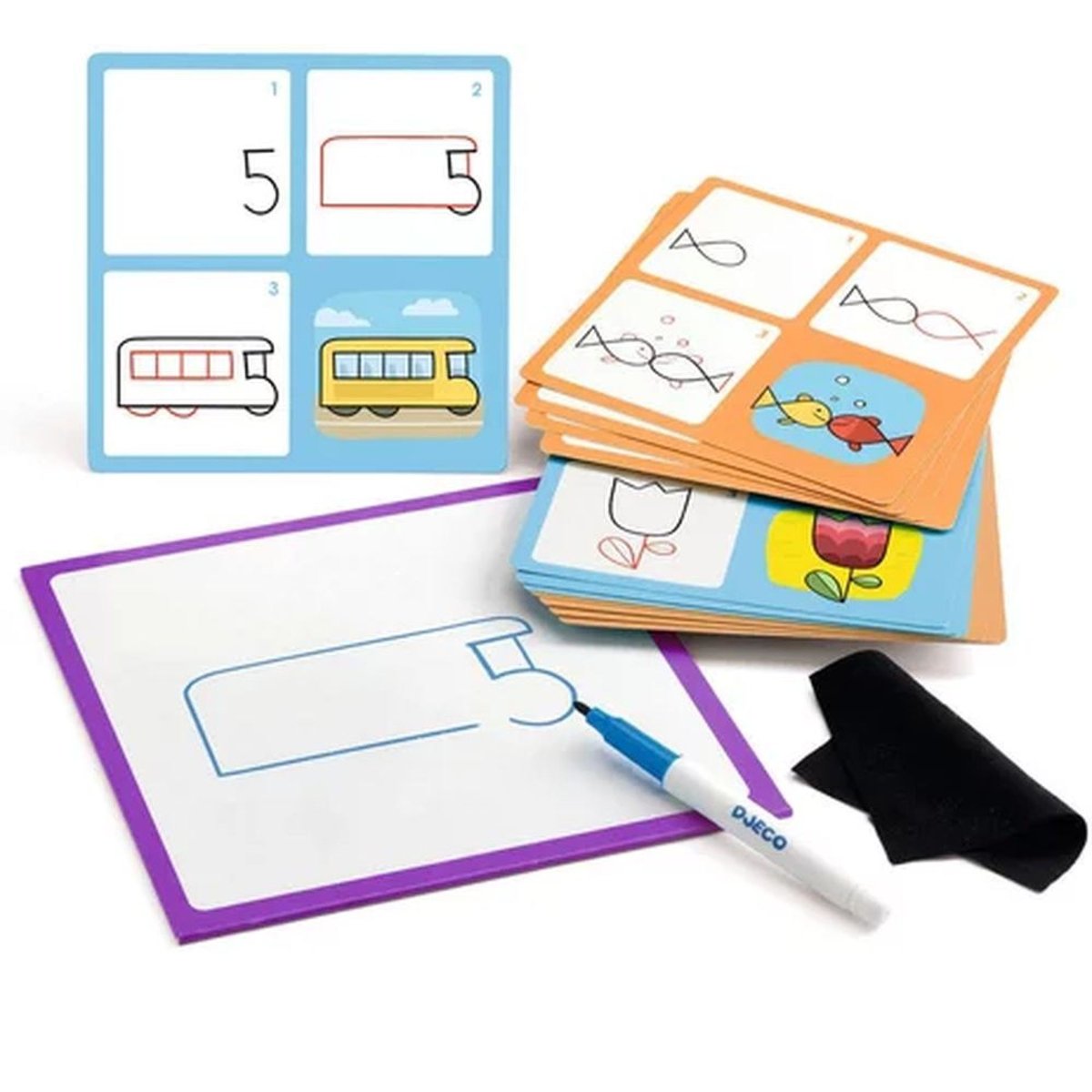 Apprendre à dessiner pas à pas jaune, DJECO