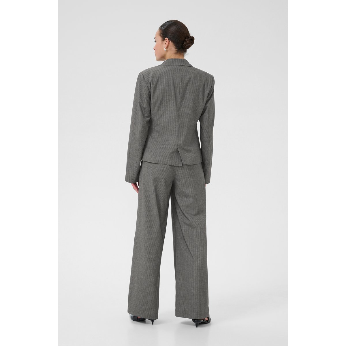 Blazer gris blanc grey melange/chalk stripe, KAFFE