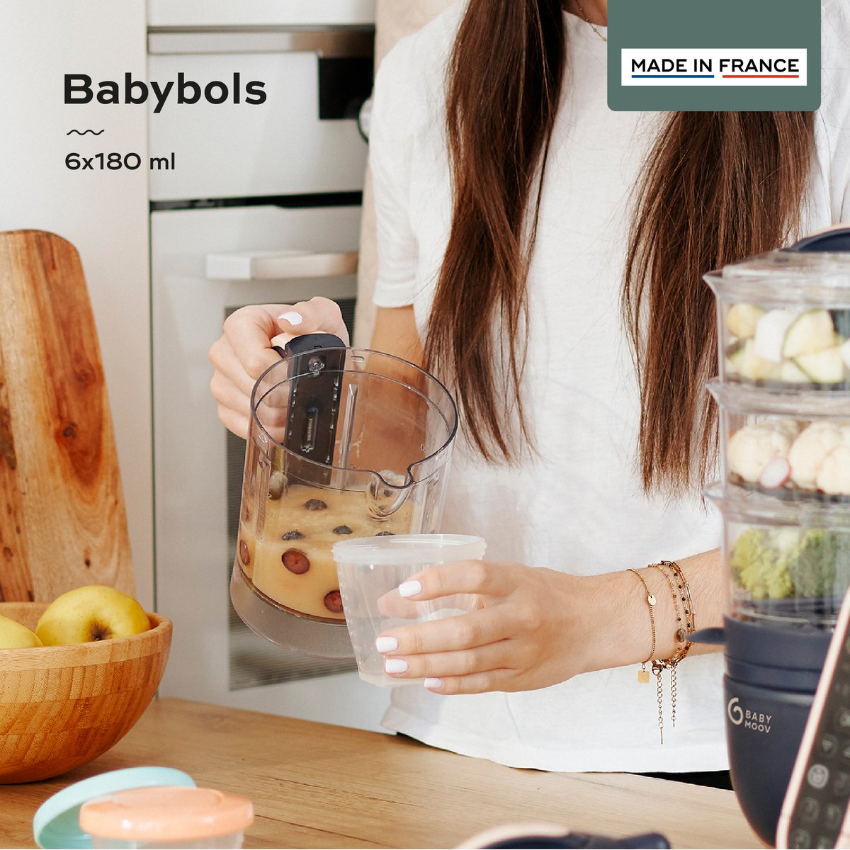 Lot de 4 pots de conservation Babybols Kit S transparent, BABYMOOV
