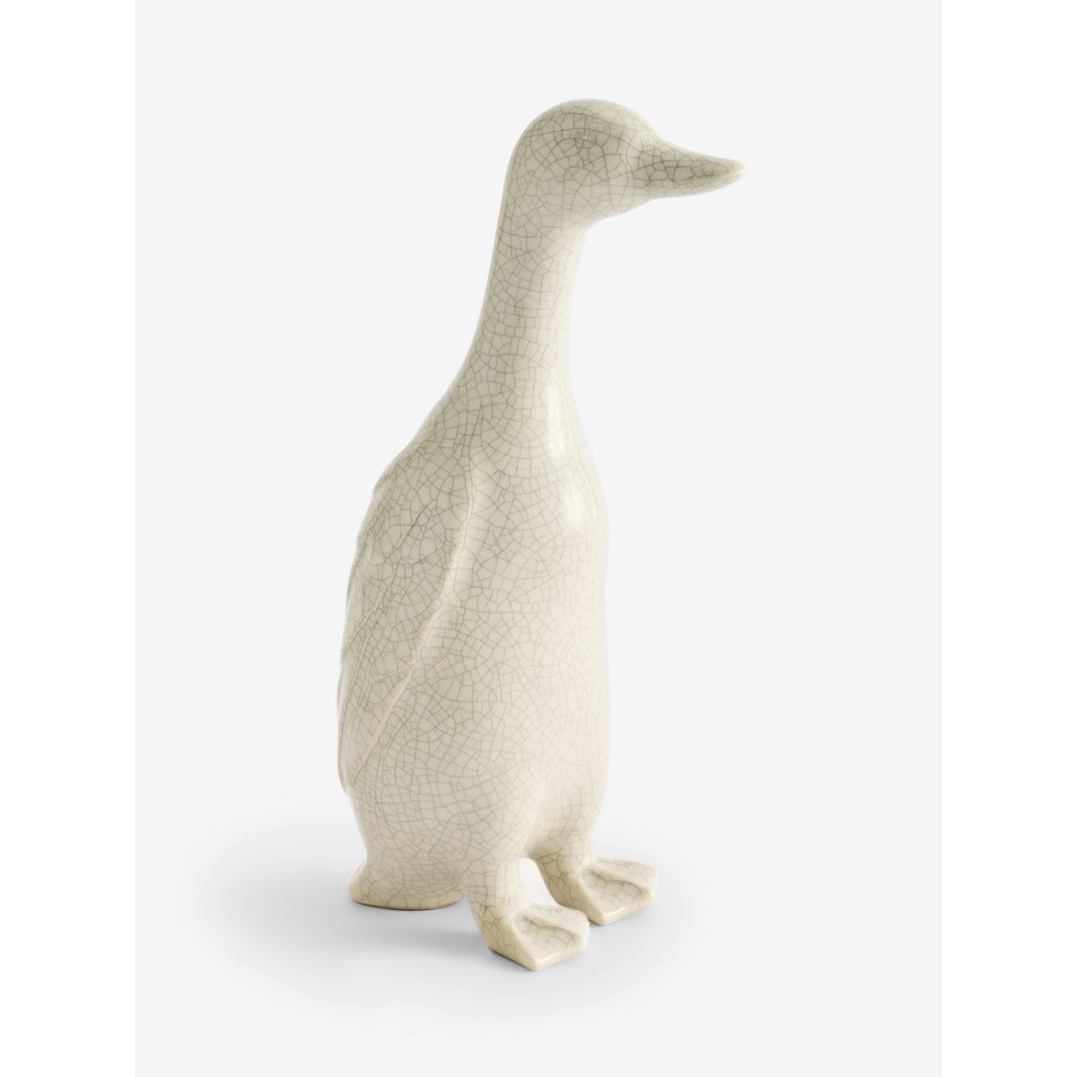 Décoration canard qui court en céramique naturel, NEXT
