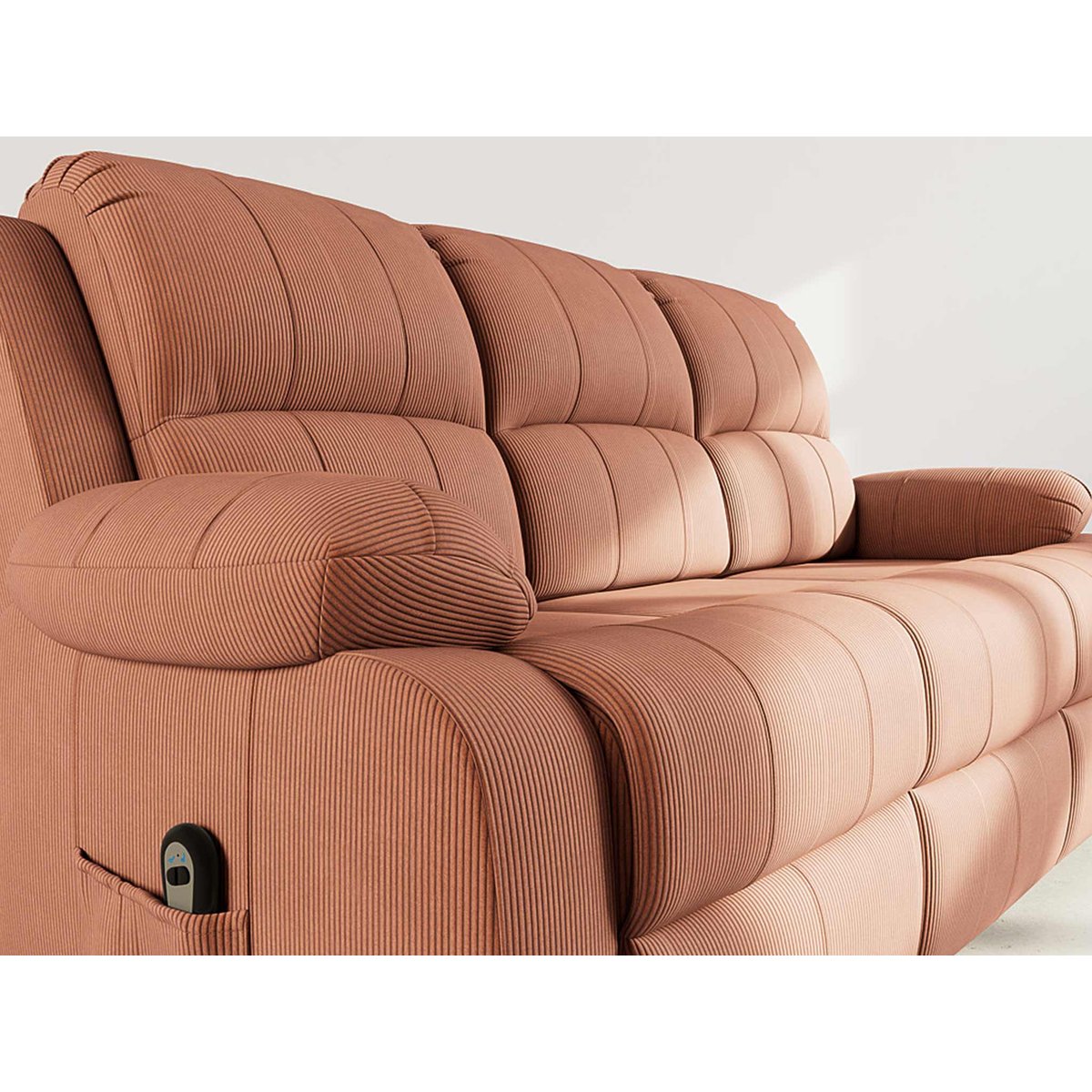 Canapé relax électrique velours côtelé 3pl, ARMAND terracotta, BEST MOBILIER