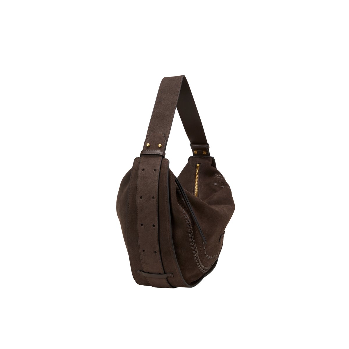 Sac à bandoulière en cuir velours doux marron foncé, MARC O'POLO
