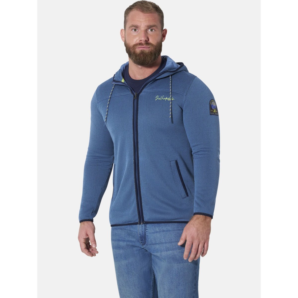 Veste en maille polaire AHARE bleu, JAN VANDERSTORM