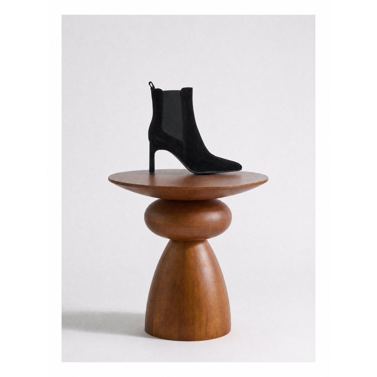 Bottines chelsea en daim à talon haut FRISO noir, MI MAI