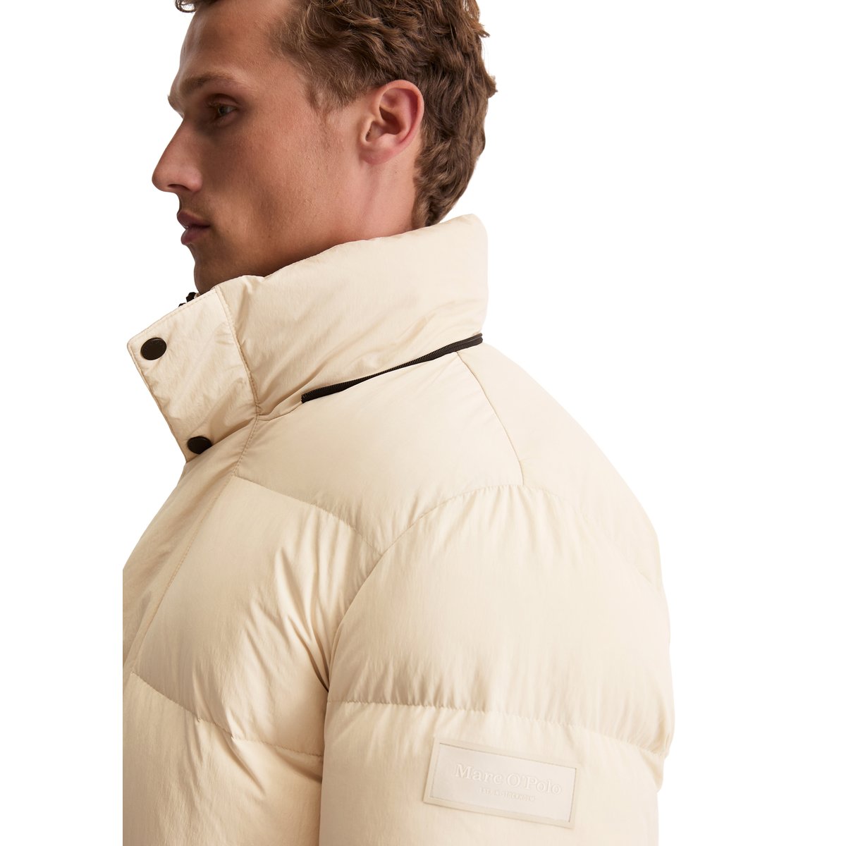 Doudoune longue régulière avec capuche amovible marron clair, MARC O'POLO