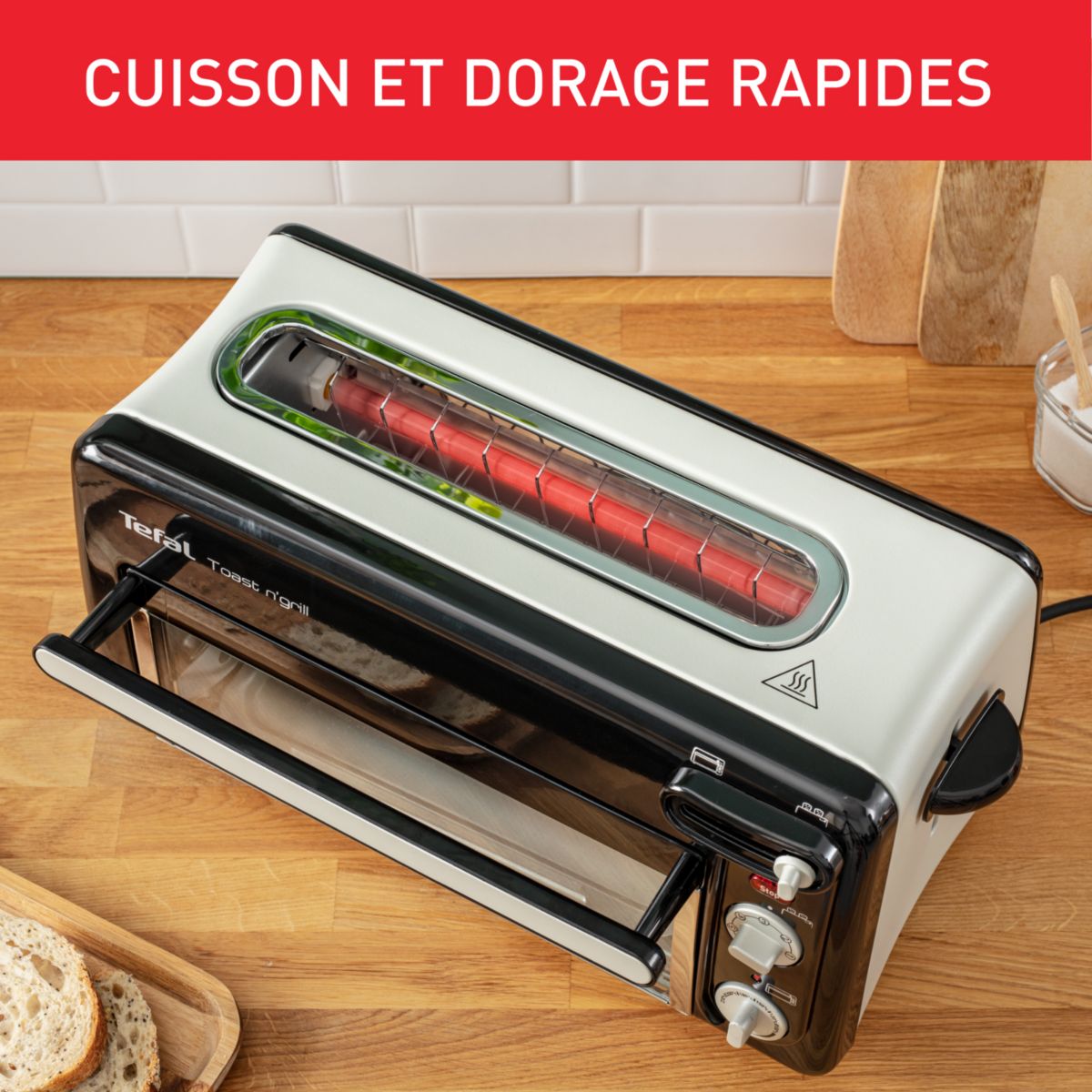 Grille pain Toast n’Grill TL600830 noir/inox, TEFAL