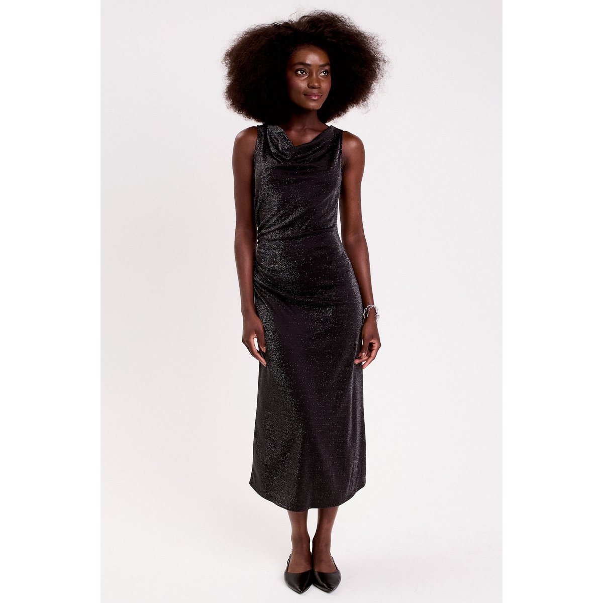 Robe longue fils métallisés noir, CACHE CACHE