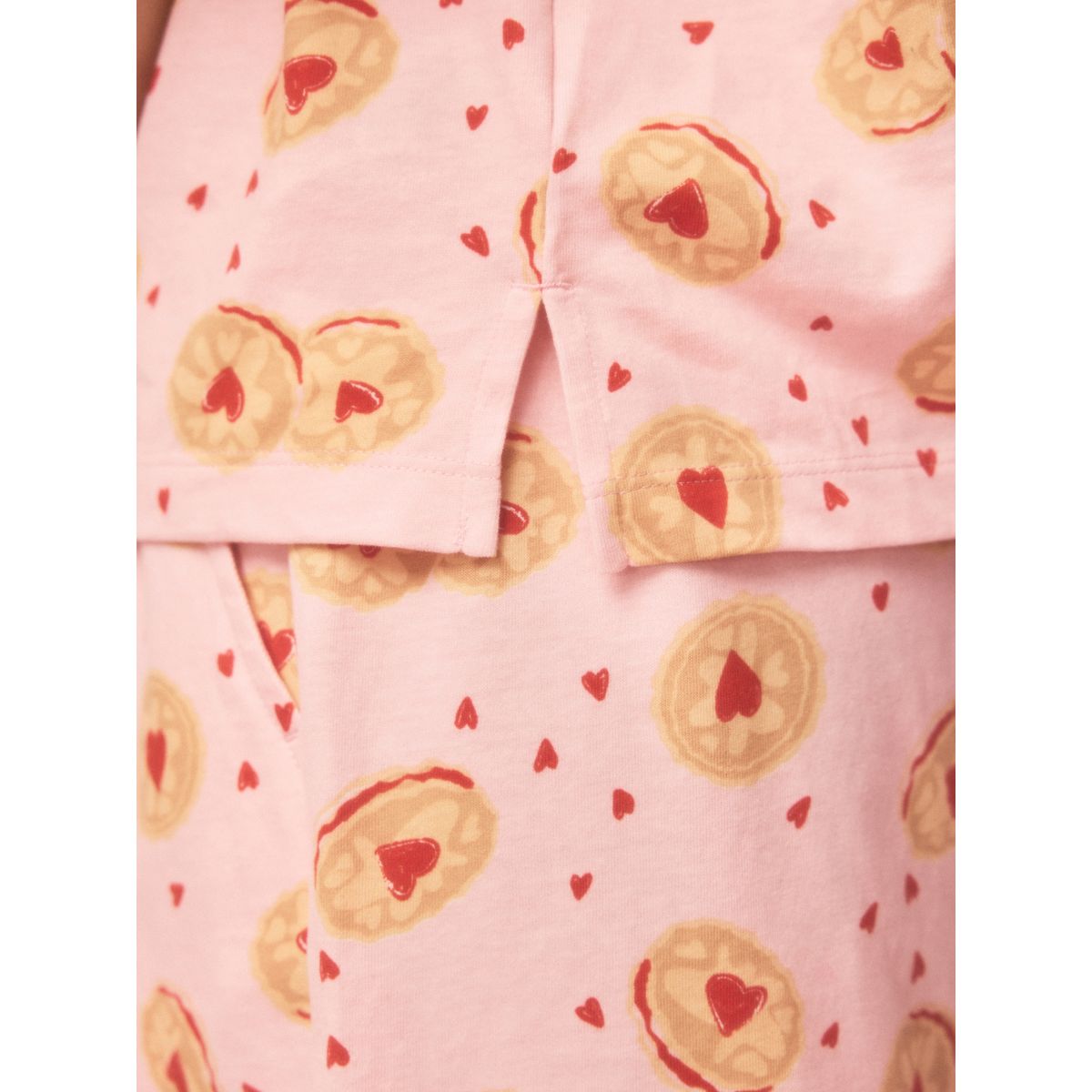 Ensemble pyjama short en jersey à boutons biscuit rose, NEXT