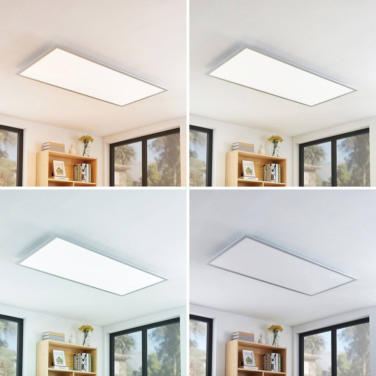 Panneau moderneLED, Zento blanc, argenté, LINDBY