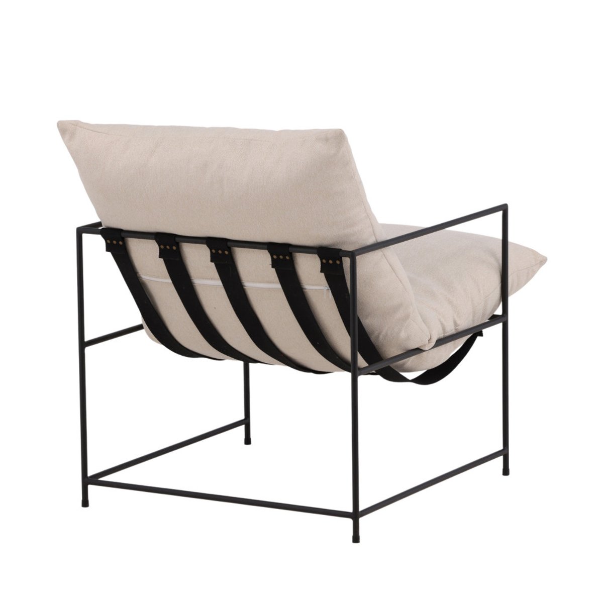Fauteuil en Tissu et Métal- SEDALIA écru, VENTURE HOME