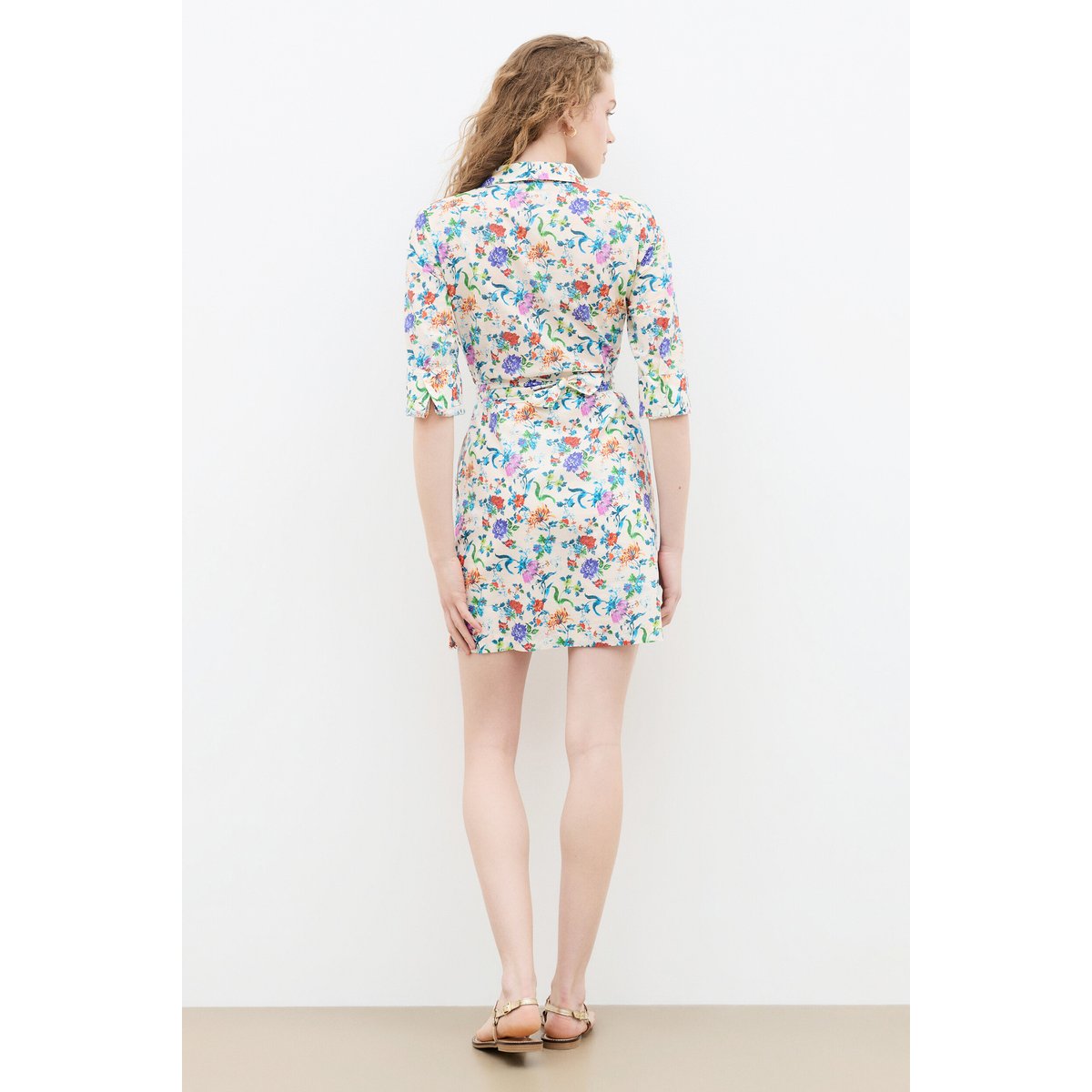 Robe courte col chemise ROBE RLAURANE ivoire, CAROLL