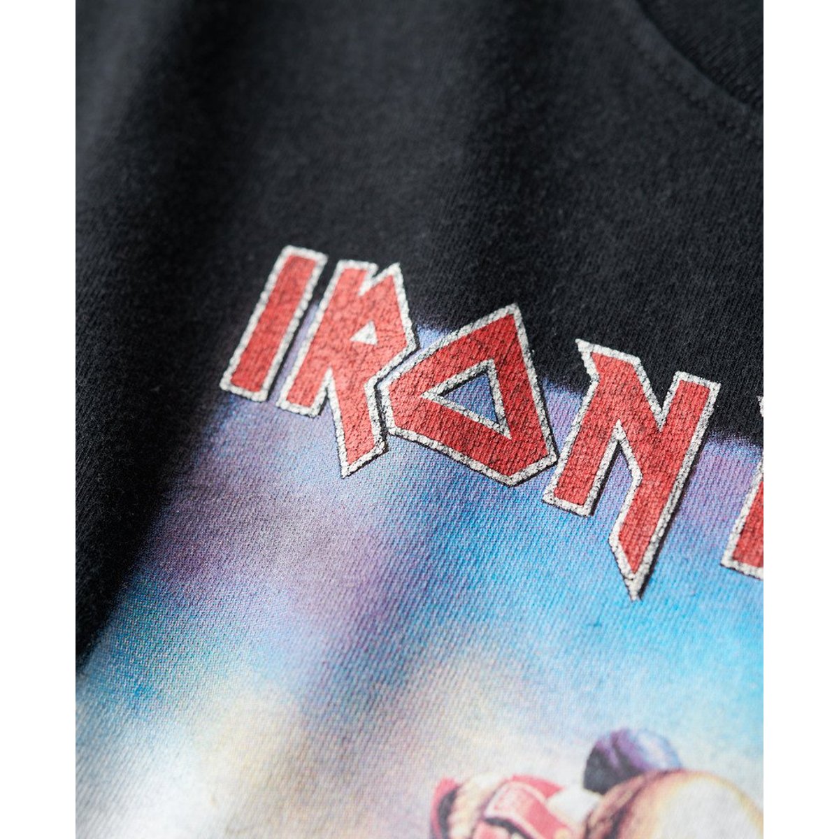 T-shirt à mancherons Iron Maiden x back in black intense, SUPERDRY