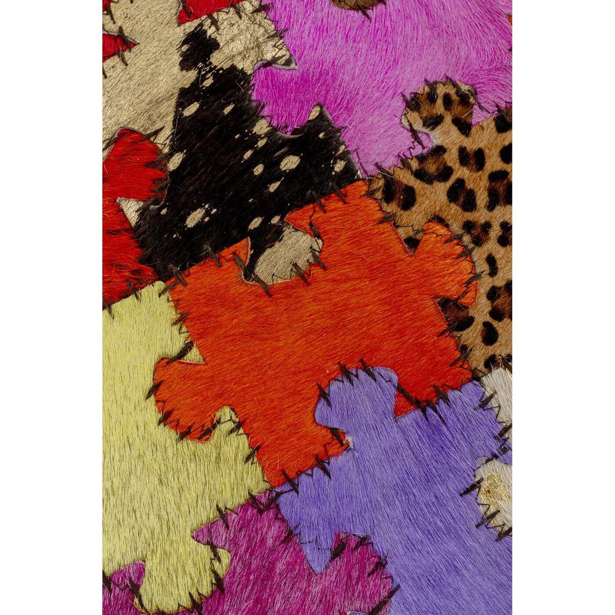 Tapis en cuir motif puzzle, TILE multicolore, KARE DESIGN
