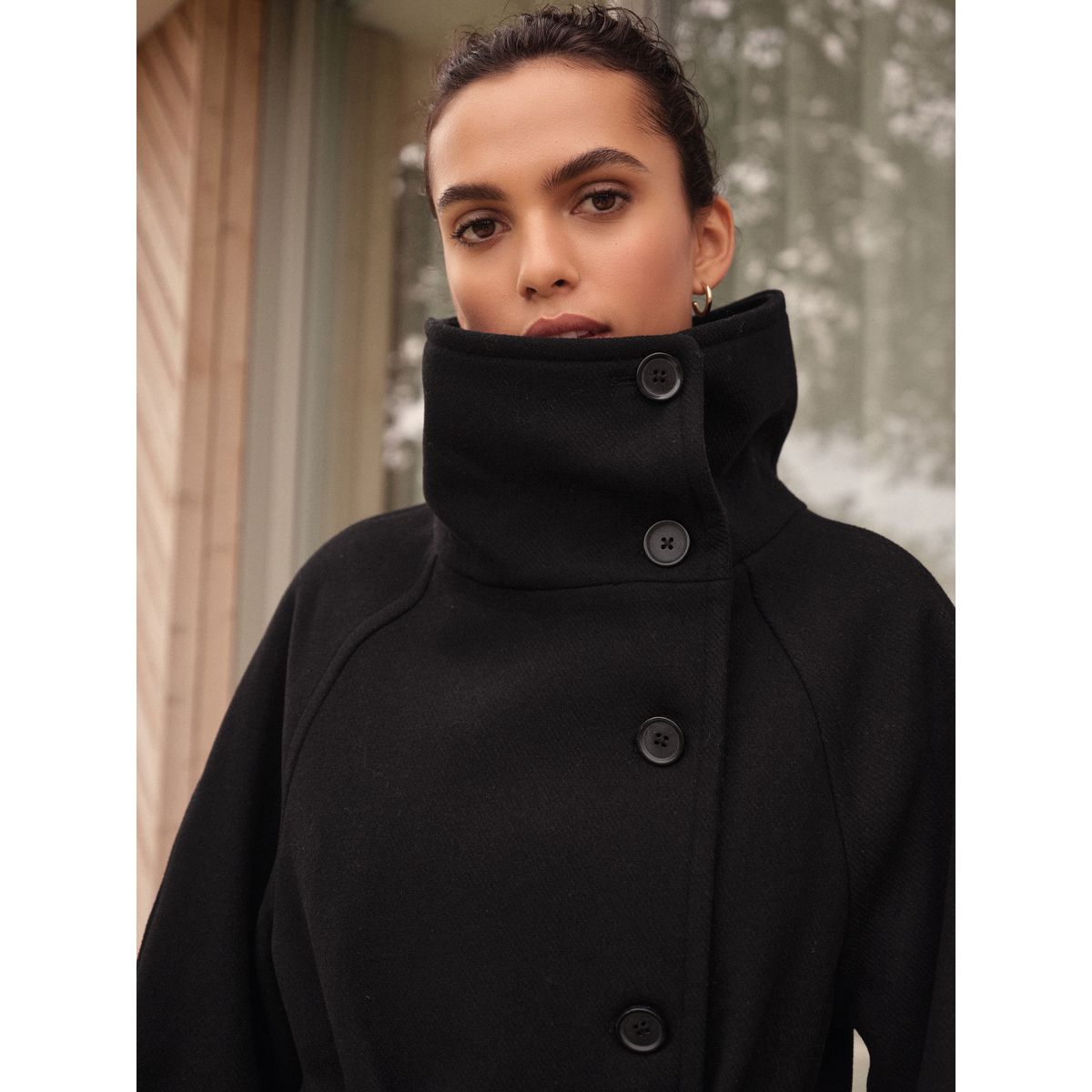 Manteau à col cheminée n. premium noir, NEXT