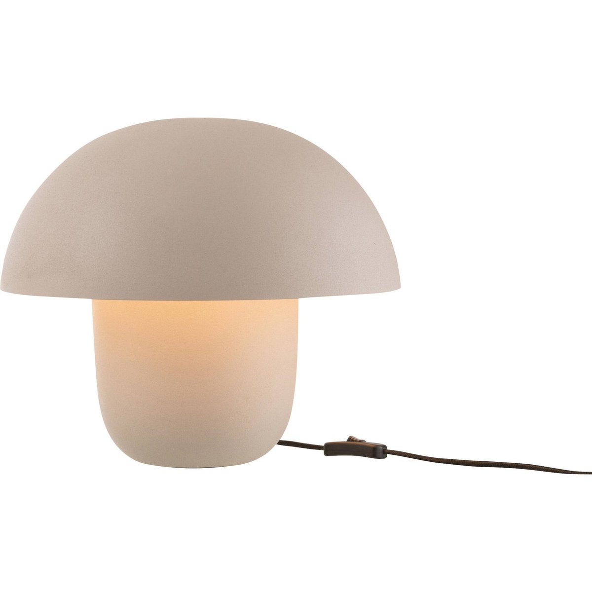 Lampe de table ronde en fer grège clair effet mat, RECOLLECTION