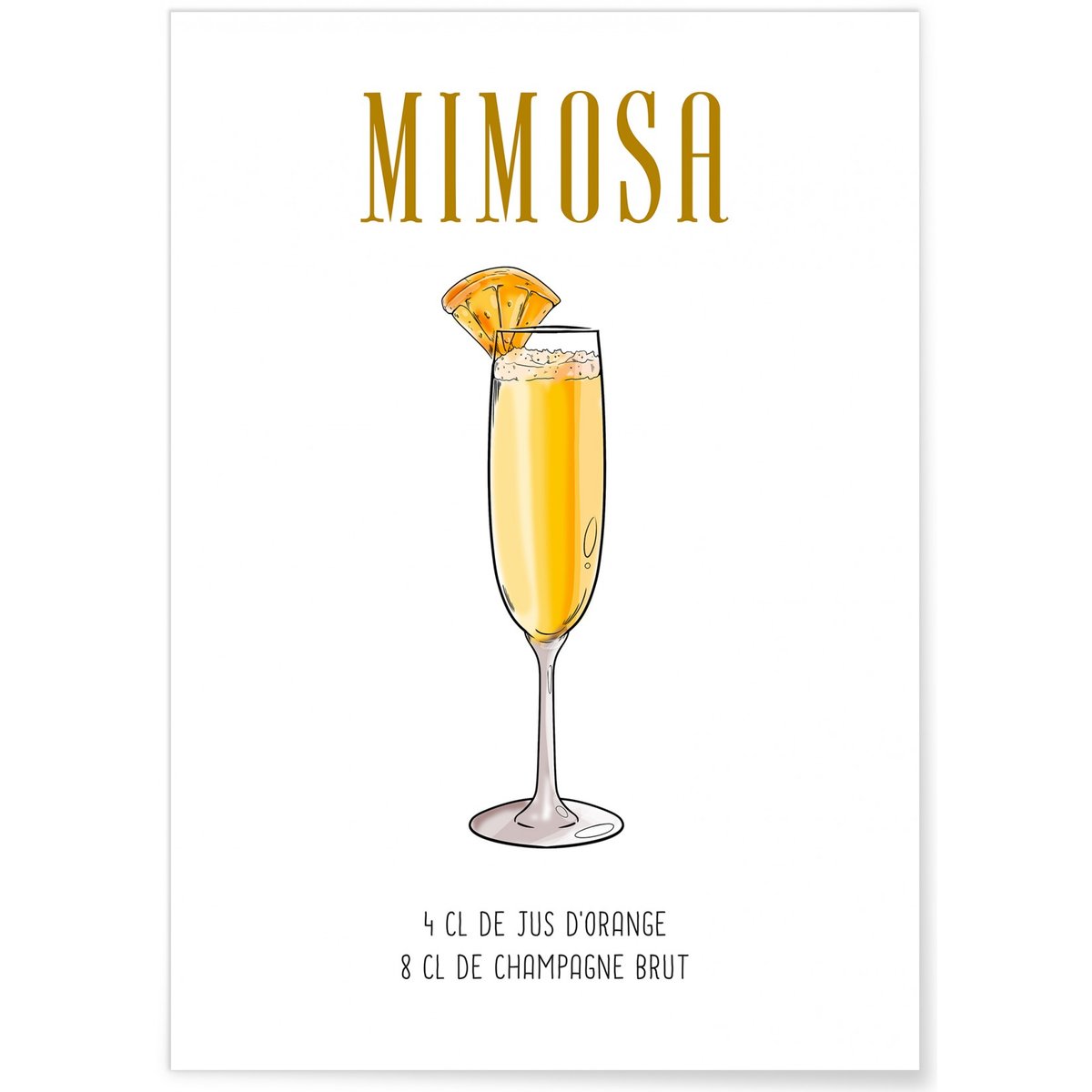 Affiche Cocktail Mimosa blanc, L'AFFICHERIE